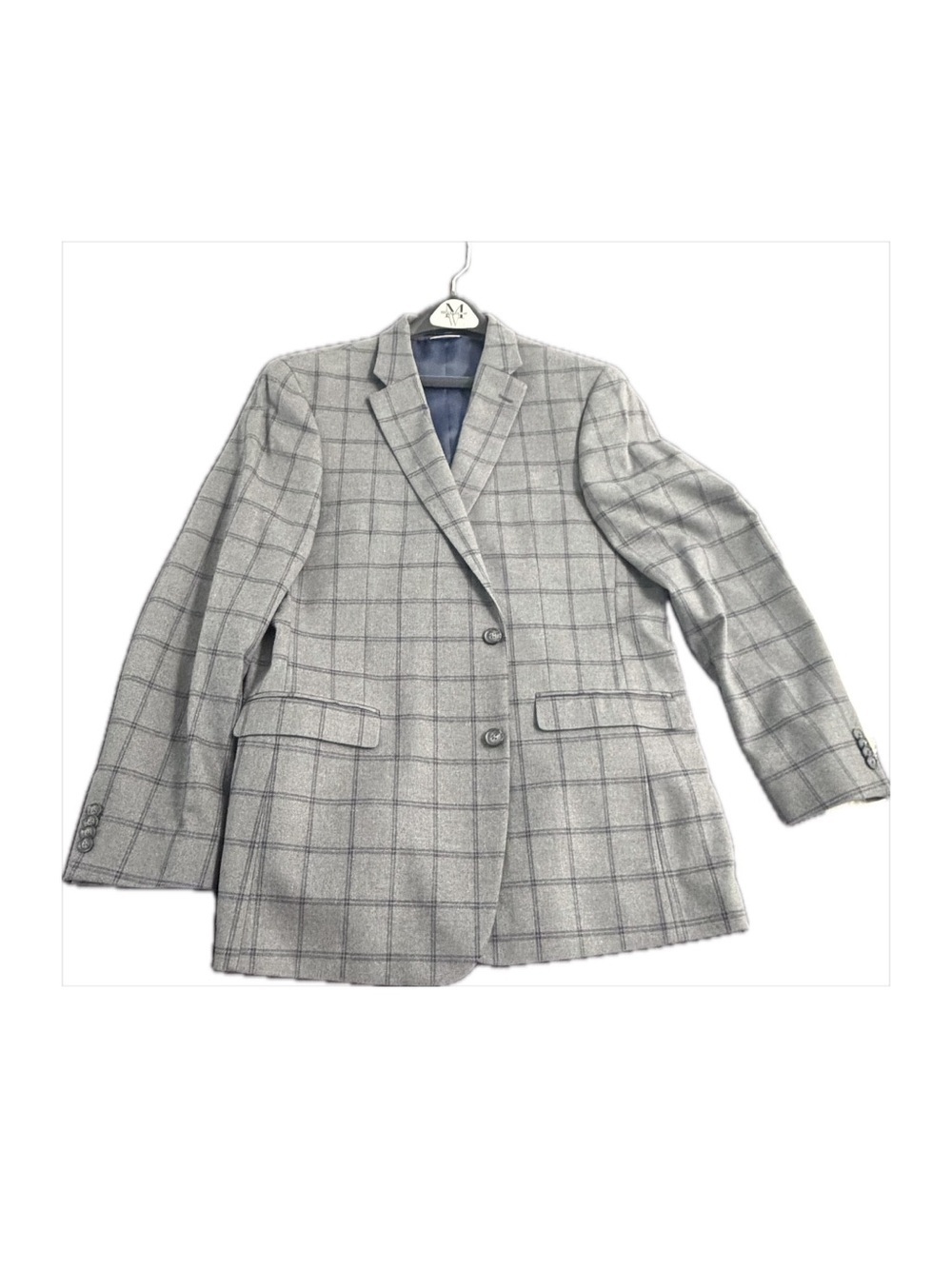 NEW Tommy Hilfiger Gray Windowpane Sport Coat with Subtle Navy Check